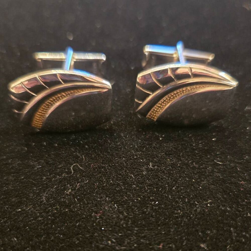 Vintage Silver Tone Cuff links